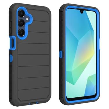 Imagem de AZSXLG Capa protetora 3 em 1 para Samsung Galaxy A16 5G (azul/preto, A16) para Samsung Galaxy A16 5G para Samsung Galaxy A16 5G