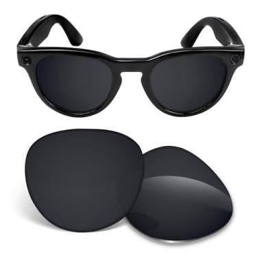Imagem de Lentes de substituição de 1,5 mm compatíveis com óculos de sol inteligentes Ray-Ban Meta Headliner RW4009 50 mm - preto escuro polarizado