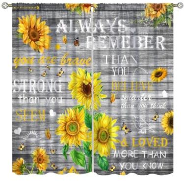 Imagem de Cortina de girassol, tábua de madeira rústica para casa de fazenda, citações inspiradoras, cortinas de tratamento de janela, pano, farbic, sala de estar, cozinha, quarto, café, sala de jantar