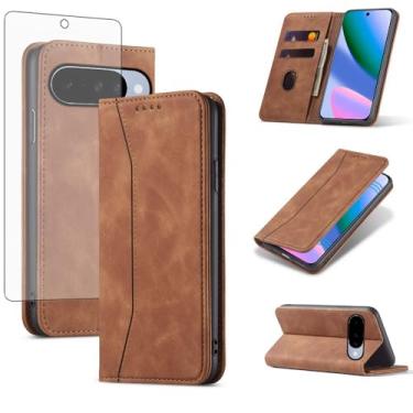 Imagem de Asuwish Capa carteira flip para celular Google Pixel 10/10 Pro 5G com protetor de tela de vidro temperado, fecho magnético, capa fólio, suporte para cartão de crédito, suporte para celular, acessórios