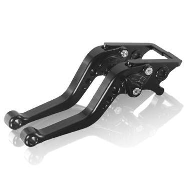 Imagem de MFGZD CNC Alavancas de embreagem de freio de motocicleta ajustáveis curtas compatíveis com Suzuki Katana 2020-2024 / GSXR600 GSXR750 2006-2010 / GSXR1000 2005-2006 / GSX-S1000/F/ABS 2015-2018 (preto)