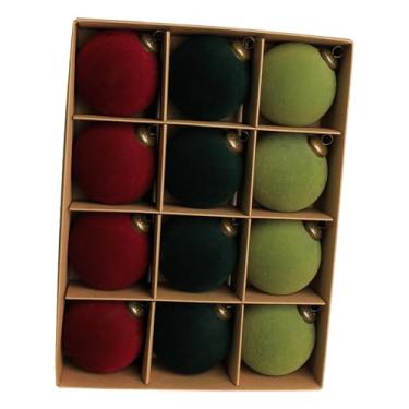 Imagem de Esquirla Conjunto de 12 bolas de Natal para decoração de árvore, adereços para fotos, coleção de enfeites natalinos para interiores, decoração de Natal para, Três Cores
