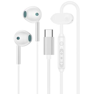 Imagem de Fones de ouvido Galaxy com fio, Android USB C com fio com microfone para Galaxy S24 S23 S22 S21 Ultra, fones de ouvido Apple com fio USBC para iPhone 16 15 Pro Max, iPad Pro Air Mini