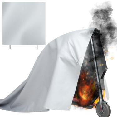 Imagem de Saysurey Capa de bateria de lítio à prova de fogo, extintor de bateria Ebike, isola e extingue pequenos incêndios, cobertor de supressão de incêndio para E-Scooter e E-Bike (59 x 59 polegadas)