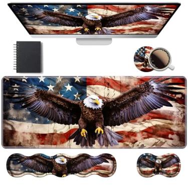 Imagem de Conjunto ergonômico de descanso de pulso e mouse pad para teclado, tapete de mesa grande XXL para jogos 80 cm x 30 cm com espuma de memória, alívio da dor de digitação fácil para escritório e casa,