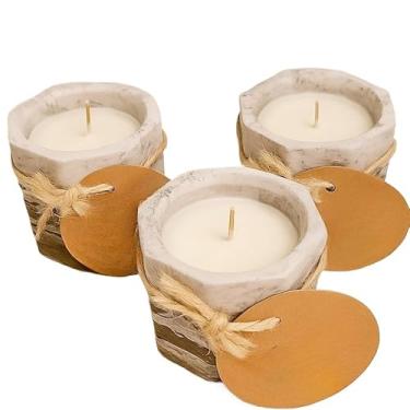 Imagem de Vela Aromática Lavanda Perfumada Artesanal Vegetal Vaso de Gesso Vasinho(3 Velas 35g (ESCOLHER NO CHAT))