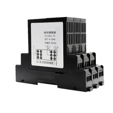 Imagem de Isolador de sinal de resistência térmica PT100 PT1000 Cu50 Sensor de termopar 4-20mA 0-20mA 0-5V 10V Saída 24V RTD Transmissor de sinal (1 entrada 2 saídas, Pt1000-200-250C)