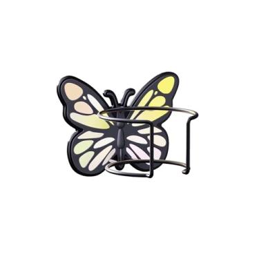Imagem de Hyggepolar Porta-copos magnético com borboleta luminosa, organizador de garrafa de água que economiza espaço para 30/1,134 g, suporte de copo resistente a arranhões, presente exclusivo para mulheres