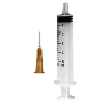 Imagem de Agulha Hipodérmica 26G 13x4,5mm + Seringa 5ml luer slip - 50 unidades cada