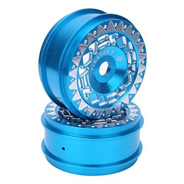 Imagem de Ainoli 2 unidades de cubos de roda de carro RC em liga de alumínio com acabamento triangular adequados para carro de drift 1/8 (Azul)