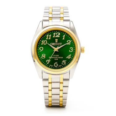 Imagem de Relógio Orinet Aqualand Luxo Original Prova D'água Executive (Dourado/Prata-Verde)