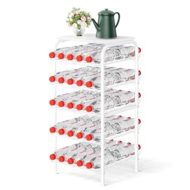 Imagem de Organizador de garrafa de água com 5 níveis, suporte de armazenamento de garrafa de água, prateleira de metal para garrafa de água, suporte de água engarrafado de grande capacidade, suporte de bebida