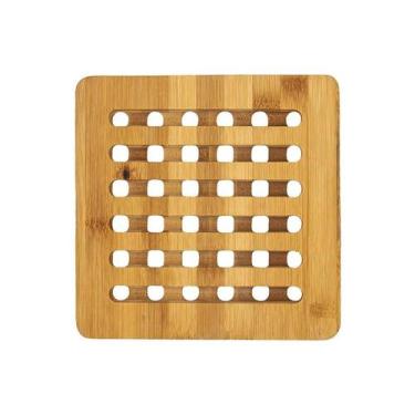 Imagem de Descanso Protetor Apoio De Panela Bambu Quadrado 15cm Mesa Posta - Mim