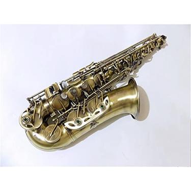 Imagem de Saxofone Profissional Corpo de Latão Antigo EB Saxofone Alto com Caixa de Sopro Instrumentos Musicais Profissionais Saxofone de Latão Kit para Iniciantes