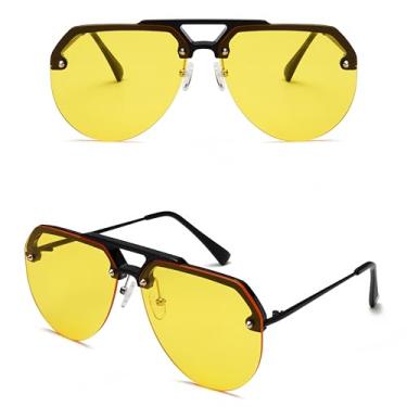 Imagem de HPIRME Óculos de meia armação hip-hop masculino e feminino (6)