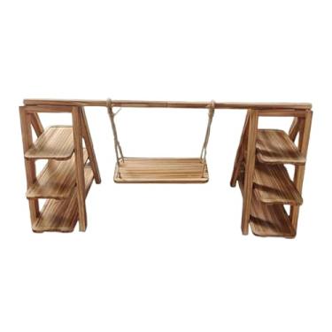 Imagem de WeiLaiKeQi Suporte de cupcakes de vários andares, porta-sobremesas, servidor de buffet, travessa reutilizável, bandeja de madeira para servir à mesa, ideal para