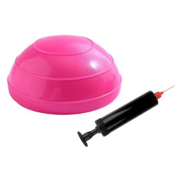 Imagem de KiBcsLic Bola de equilíbrio inflável de 16 cm de diâmetro, prática e portátil, com base antiderrapante e bomba de ar, ideal para academia em casa, ambientes, Rosa Vermelha