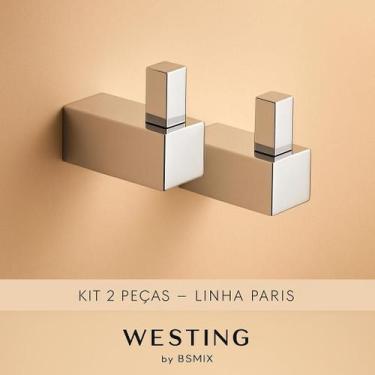 Imagem de Kit 2 Ganchos de Parede Inox Cromado  Design Moderno e Anticorrosão  L