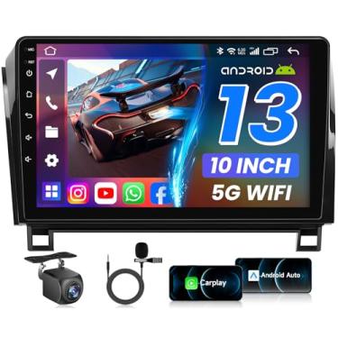 Imagem de Rádio estéreo Android 13 para Toyota Tundra 2007–2013: unidade principal de tela sensível ao toque de 10 polegadas 1280 × 800 (4 núcleos + ROM 32 G, Wi-Fi 5G) com CarPlay sem fio e Android Auto