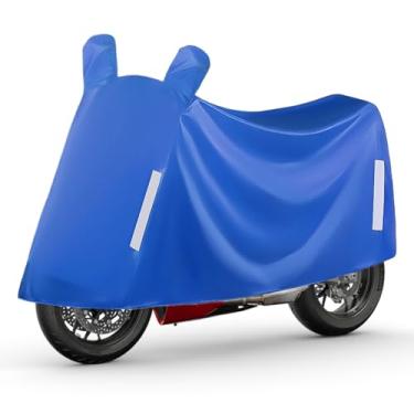 Imagem de Capa de motocicleta à prova d'água, proteção UV para todos os climas, capa de chuva de armazenamento de motocicleta ao ar livre | para armazenamento externo de garagem, deslocamento diário, bicicleta
