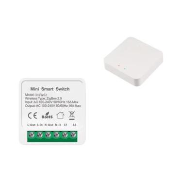 Imagem de Interruptor Inteligente Mini Wifi Zigbee 3.0 16A Controle De 2 Vias Re