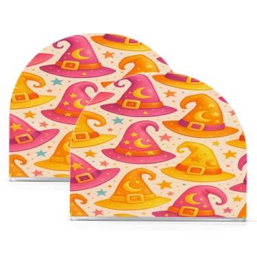 Imagem de Wassud Chapéus de bruxa caprichosos porta-guardanapos de acrílico, dispensador de guardanapos de papel moderno em forma de U para mesa, cozinha, sala de jantar, bancada 2 peças (comporta 50-60