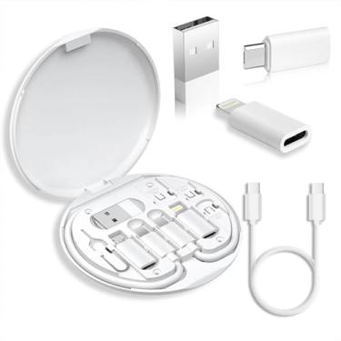 Imagem de Organizador multifuncional de cabos de carregamento – Estojo de armazenamento de cabo de dados portátil com divisórias para viagens, caixa de gerenciamento de cabos carregador sem emaranhados para