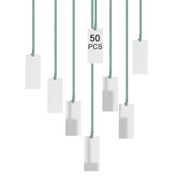 Imagem de 50 peças de cartões de nome para colocar mesa etiquetas de presente com fita de cetim anexada para presentes etiquetas de presente em branco recepção de casamento