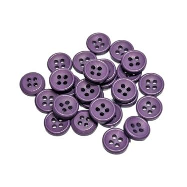 Imagem de Botiboton - 50 botões para camisas em cores quentes - 5 tamanhos e 12 cores para escolher - com 4 furos de 2 mm - Fabricado e enviado da Espanha - Cor roxa, medida 12 mm / 0,47 polegadas