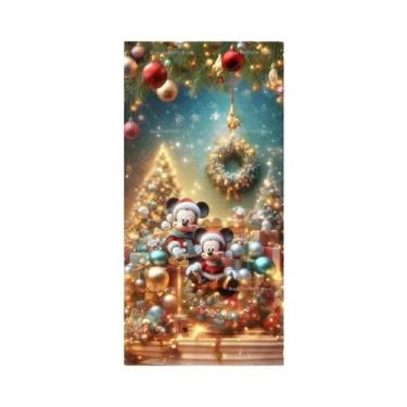Imagem de Banner De Natal Da Disney Mickey Minnie Para Porta, Decoração Interna 