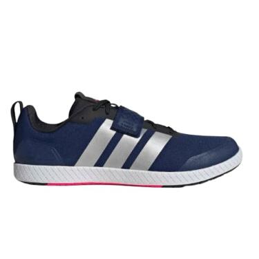 Imagem de adidas Tênis unissex adulto The Total 2.0 Weightlifting, Azul escuro/prata metálico/preto, 11 Women/10 Men