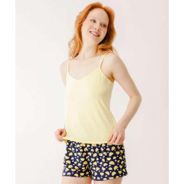 Imagem de Pijama Feminino Limão Alças Finas Marisa Amarelo-15939, Amarelo, P