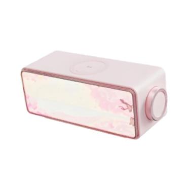 Imagem de predolo Caixa de Som Portátil com Luz Noturna, Multifuncional, Leve e Criativa, com Carregamento Rápido de 15W para Escritório e Festas, Rosa