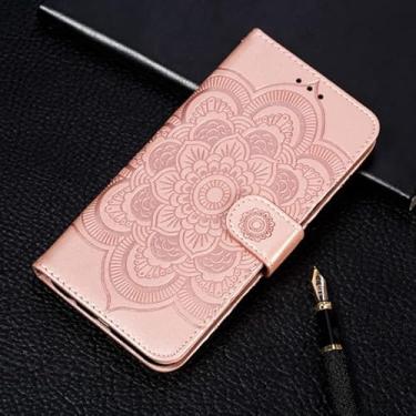 Imagem de HONGYAN Capa de telefone Para o Huawei Honor Play 3 Mandala em relevo Horizontal Flip Leather Case com titular e slots de cartas e carteira e moldura fotográfica e cordão Capa protetora