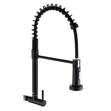 Imagem de Torneira De Parede Cozinha Gourmet Inox 304 Preta Brinovar