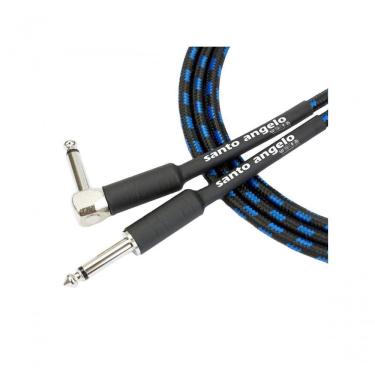 Imagem de Cabo Guitarra Santo Angelo Têxtil 3,05m P10 Preto-azul P10