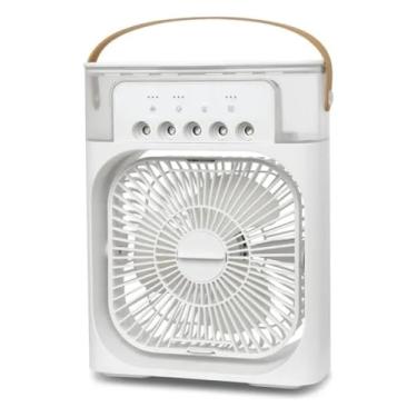 Imagem de Mini Ventilador Umidificador Ar Climatizador Com Reservatório para Água e Gelo Portátil Com Função Umidificador Climatizador Branco