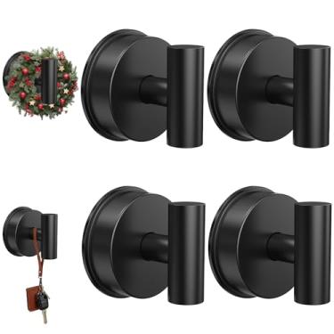 Imagem de VZZNN Pacote com 4 ganchos de ventosa a vácuo de aço inoxidável - sucção de toalha de banho resistente - Toalheiro removível ganchos de banheiro - para chuveiro, espelho, parede, banheiro, vidro