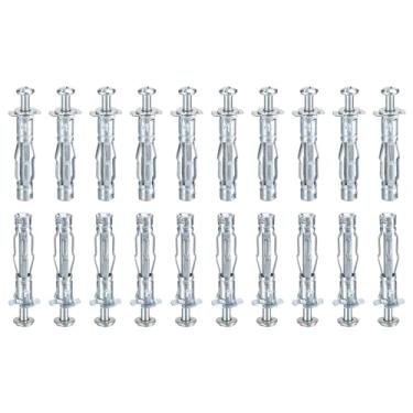 Imagem de DTGN Âncoras de parede ocas M4x38mm - Pacote com 60 - Bom para paredes de gesso de parede oca - Parafusos de âncora de drywall oco de aço carbono, prata