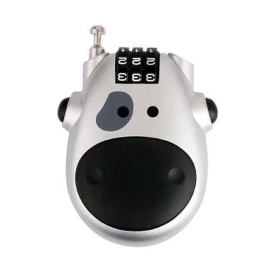 Imagem de Pacote com 2 cadeados de senha de combinação de 3 dígitos retrátil fio de aço prata para capacete de bagagem, mochila e armário escolar