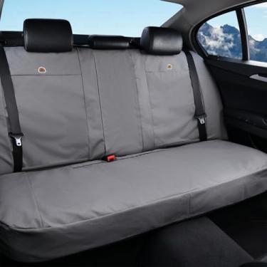 Imagem de Coverado Capas universais para bancos traseiros de carro - almofadas de lona para banco traseiro para crianças, cães e a maioria dos veículos - cinza