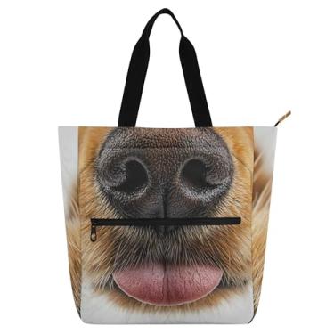 Imagem de Bolsa de praia divertida Golden Retriever para crianças, mulheres, livros de trabalho, escola, professor, presente, zíper