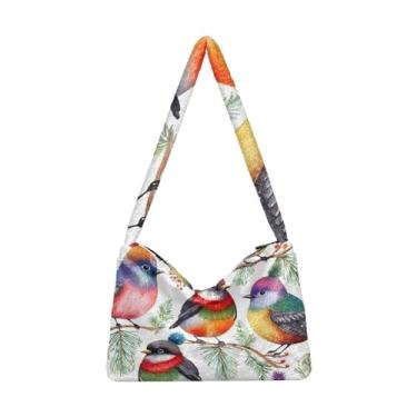 Imagem de GAIGEO Bolsa de ombro com flor de laranja, bolsa de ombro feminina, bolsas de outono, Beautiful Birds Are In Snow-4, One Size