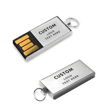 Imagem de Pen drive USB personalizado, mini pen drive USB personalizado com seu texto ou impressão de logotipo, cartão de memória USB portátil U Disk para armazenamento de dados externos (50 peças, 256 MB)
