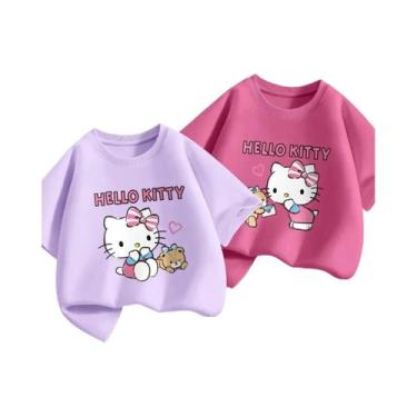 Imagem de Camisetas De Algodão 100% Para Meninas Bebês Com Estampa Da Hello Kitt