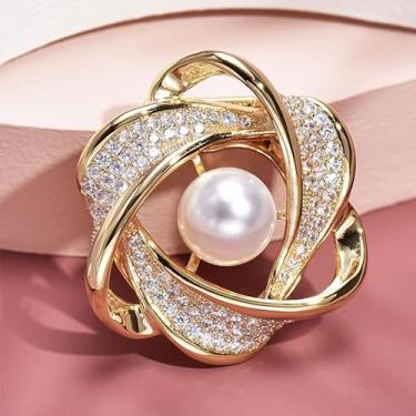 Imagem de Cachecol Anel Fivela T-shirt Clipes Cinch para Mulheres Metal Flor Círculo Cachecol Alfinetes Anéis e Slides para Cachecóis Fivela para Mulheres na moda, 1 peça, 3.9CM, Zinco, Sem Pedra Preciosa