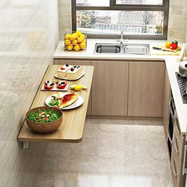 Imagem de TRGCJGH Mesa dobrável montada na parede mesa dobrável para pequenas economias para lavanderia sala de jantar sala de estudo cozinha bar, A-90 cm