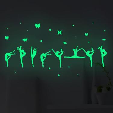 Imagem de Glow in The Dark Ballet Stickers for Wall Decals,8pcs PET Lovely Ballerina Wall Stickers for Kids, Dancer Stickers Gifts for Girls, Dance Gifts for Water Bottle for Girls