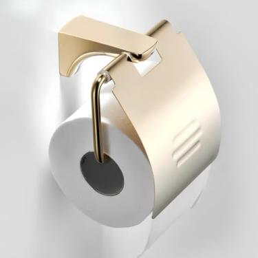 Imagem de Porta Papel Higienico，AçO InoxidáVel，Ouro, Prata, Preto，Resistente, DuráVel e FáCil de Limpar，os Designs Modernos Adaptam-Se A Todos os Tipos de Casas de Banho(MODELO A DOURADO)