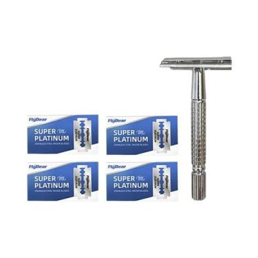 Imagem de Aparelho De Barbear Masculino Em Aço Inoxidável Com Lâmina Substituíve